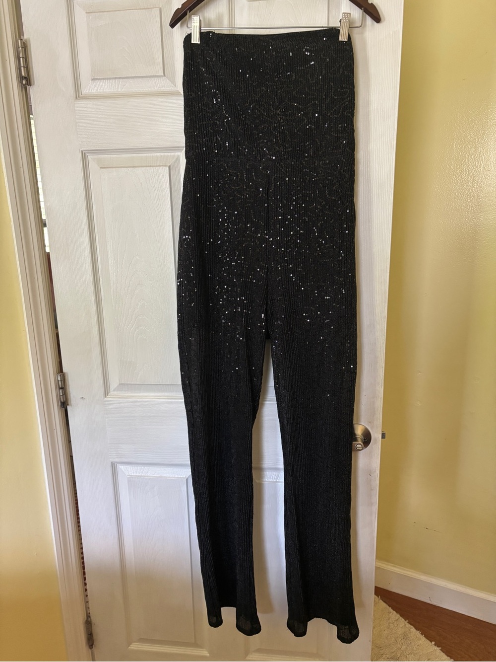 Black Sequin jumper sleeveless Large Womens